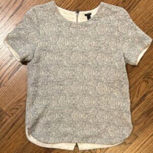 J. Crew Light Gray Patterned Women's Blouse